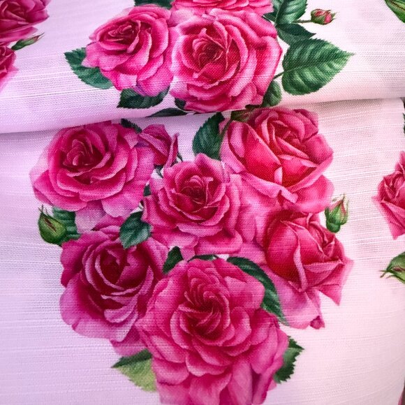 Valentine’s Day Rose Heart Shower Curtain Pink Floral Water Resistant Fabric 72x - Picture 2 of 4